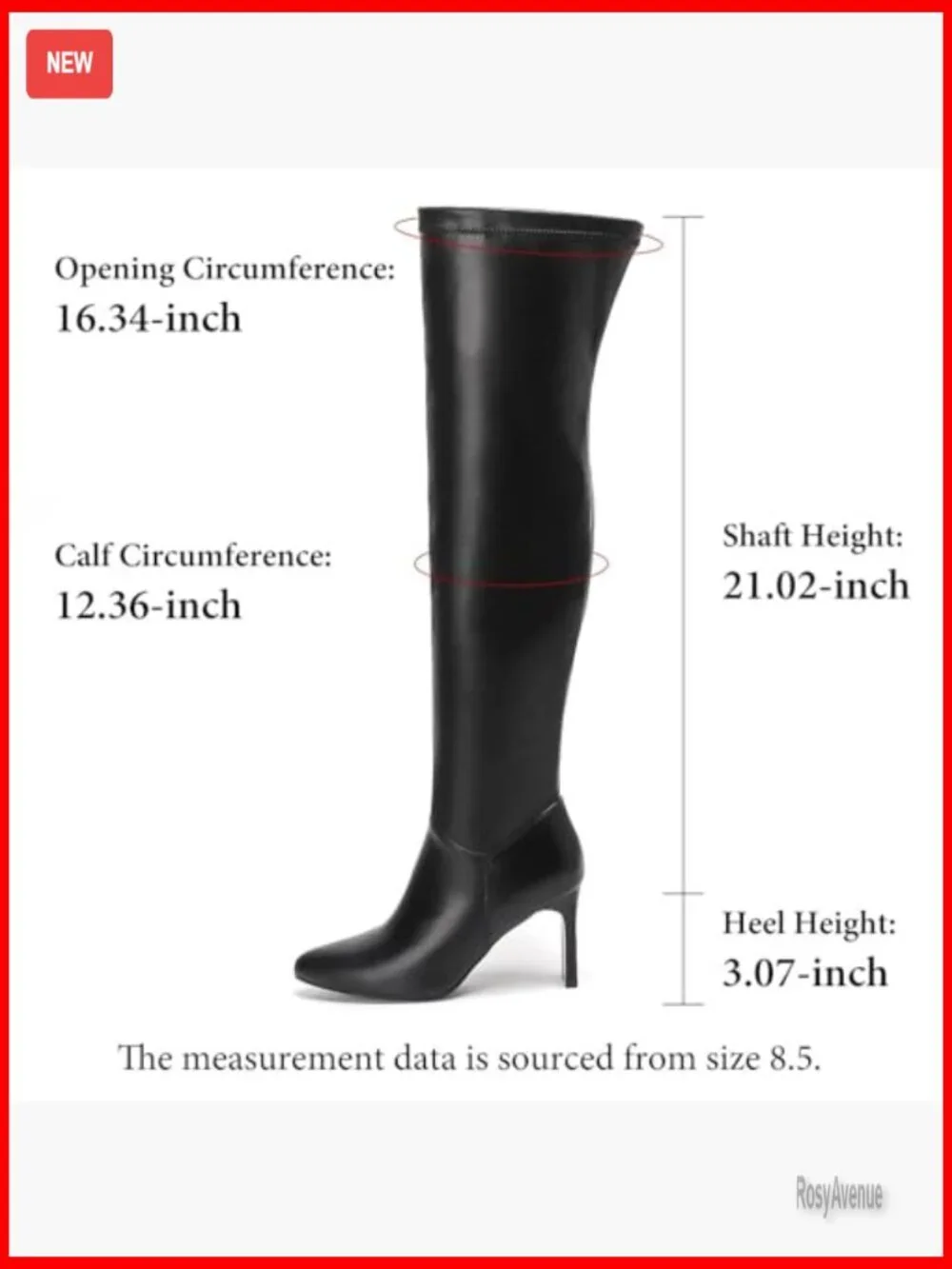 Pointed Toe Over The Knee Boots Chunky Heel Stretch Fabric Zipper